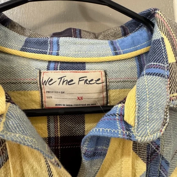 New FREE PEOPLE We The Free Layla Button Down Plaid Flannel Shirt  X-SMALL - Picture 8 of 11